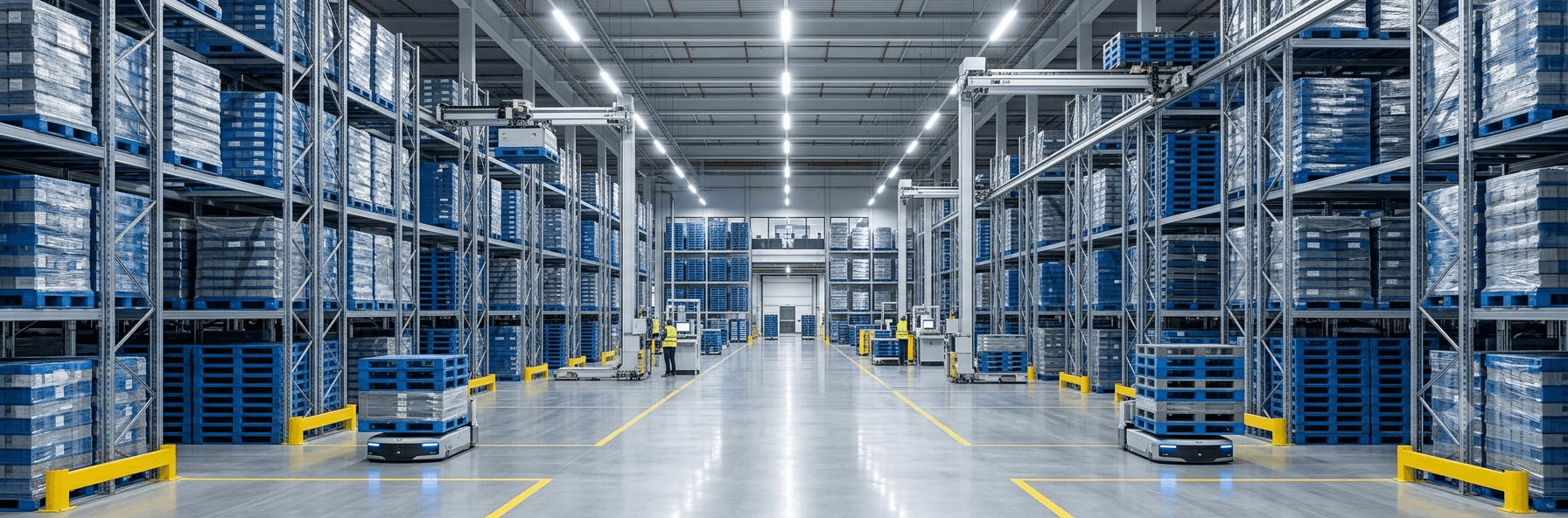 Modern warehouse with organized storage