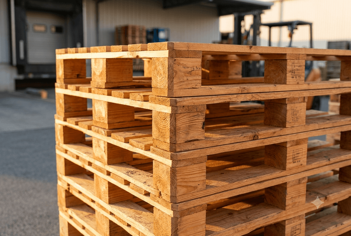 Stack of wooden pallets